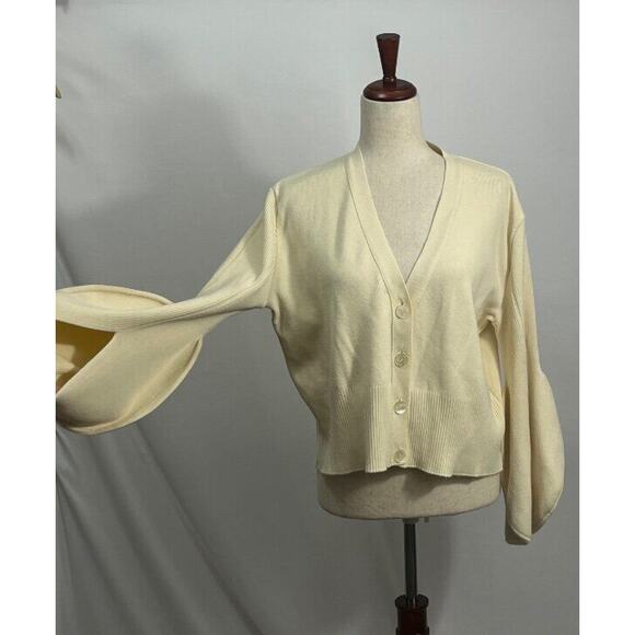 AKIRANAKA Sz 3 M L Ivory Cream Cardigan Sweater Wool Blend Japan - Picture 11 of 11